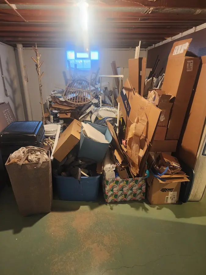 Roll-off dumpster container at job site for 4 Yard Dumpster Rental in Gates